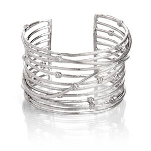 Rivka Friedman Knotted Mina White Rhodium Cuff Bracelet
